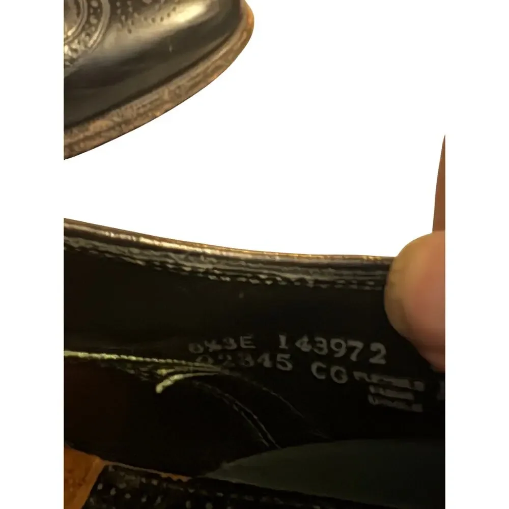 Florsheim Imperial Black Leather Wingtip Oxford Shoes Size 8.5 EEE